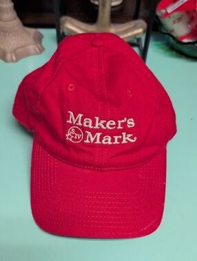 Makers Market Red Baseball Cap with White Embroidered Logo